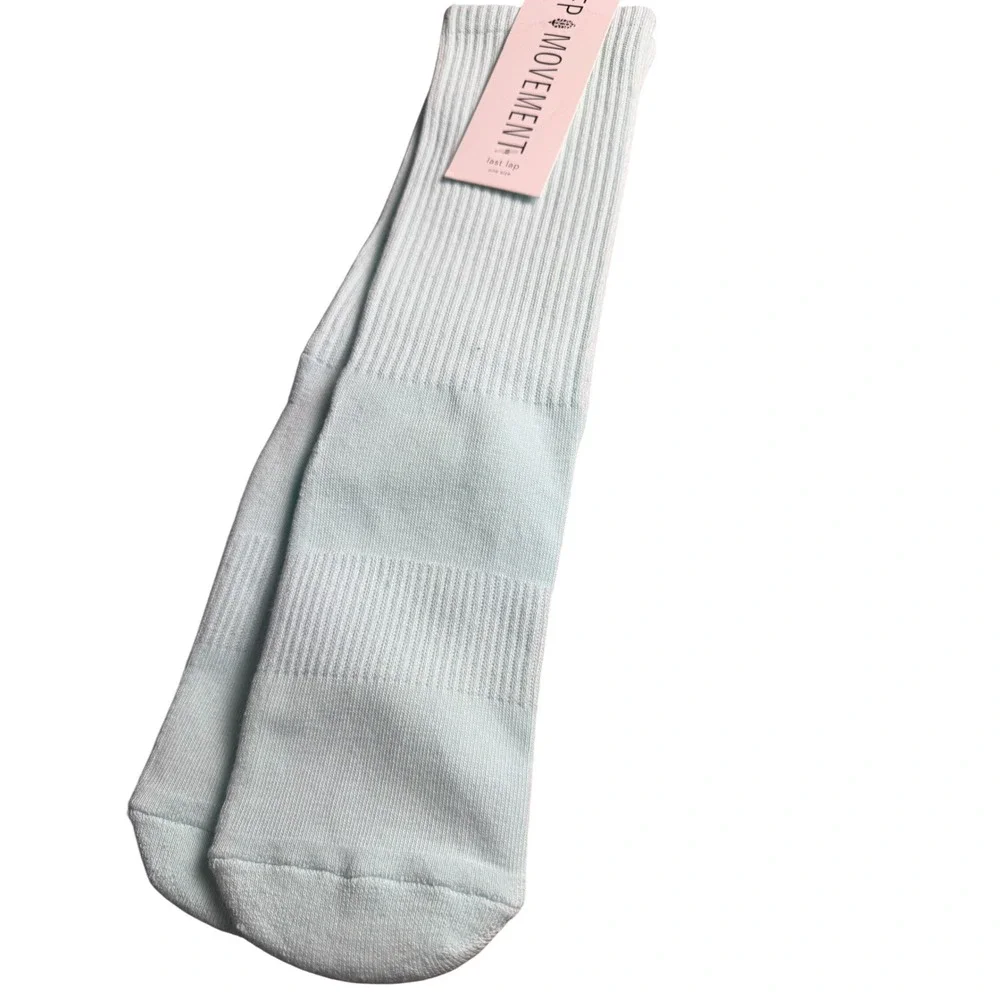Free People Movement Last Lap Crew Socks Mint Green Lucky NWT